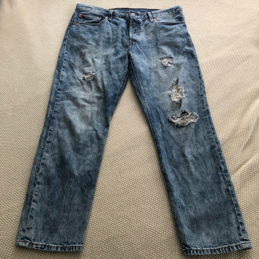 Levi’s 501 distressed Jeans Light Acid wash